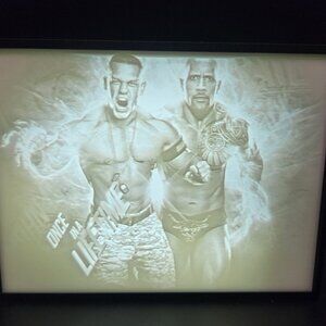 WWF WWE The Rock John Cena Lithopane Box 6.5x5x2 inches